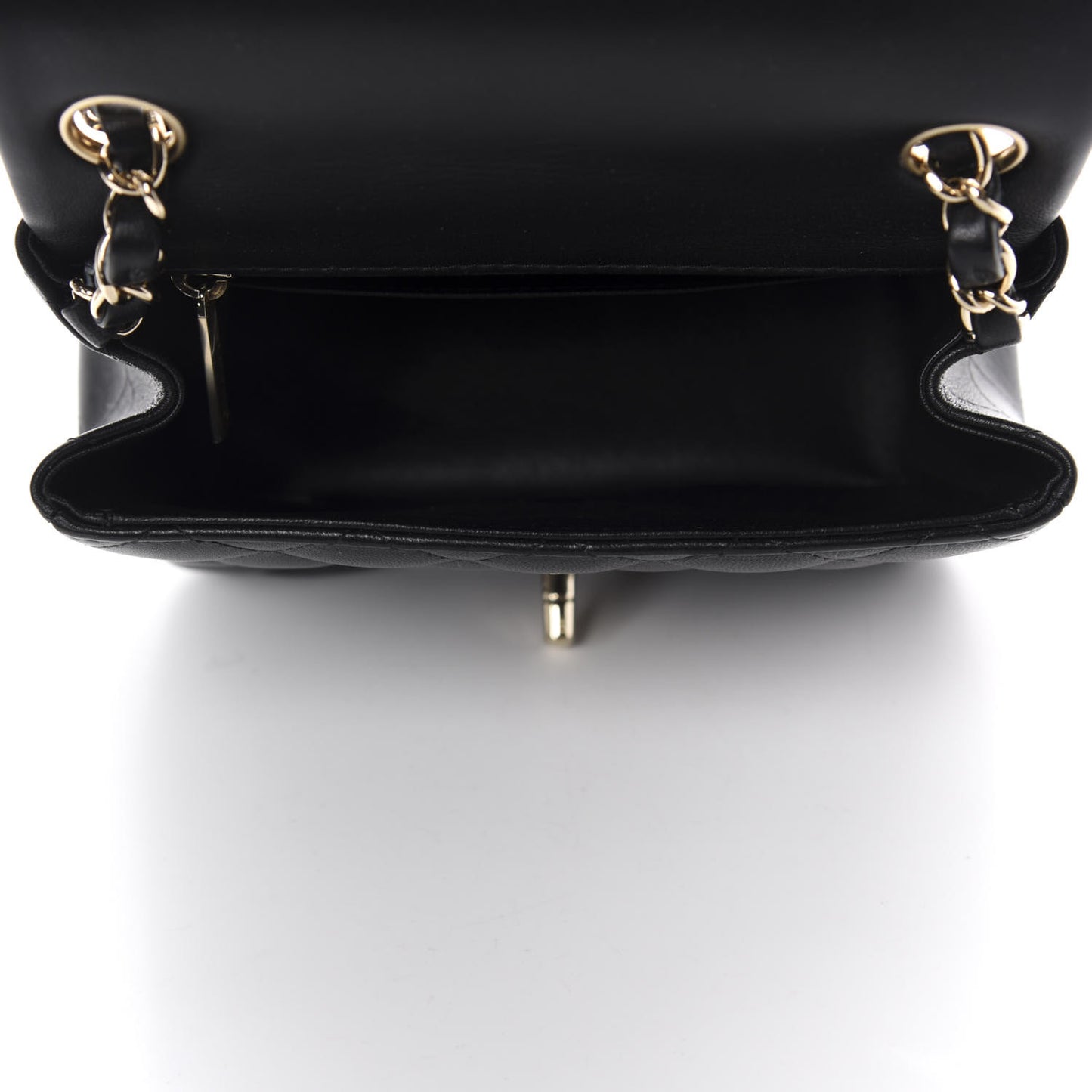 Lambskin Quilted Mini Square Flap Black