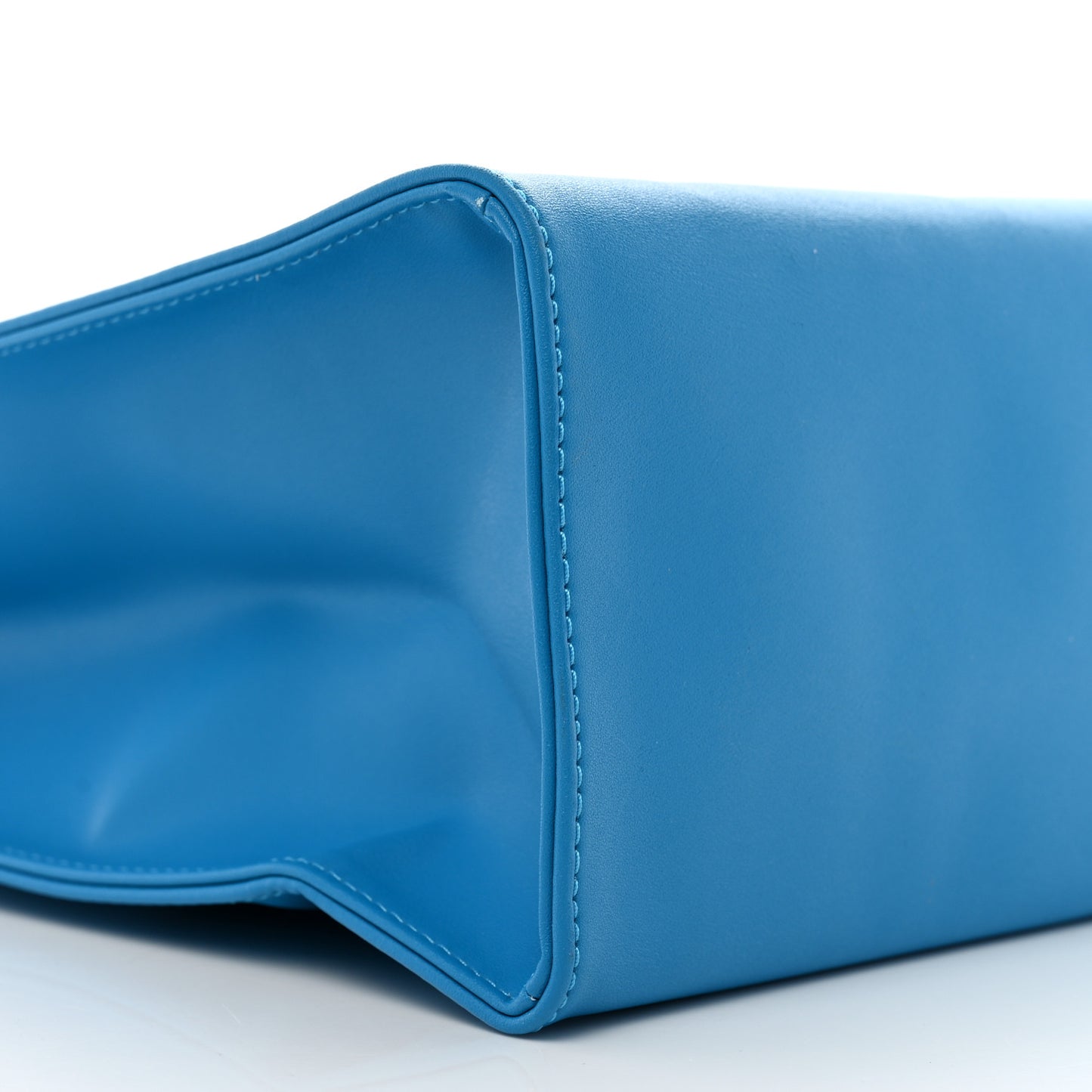 Vegan Leather Medium Shopping Bag Cyan