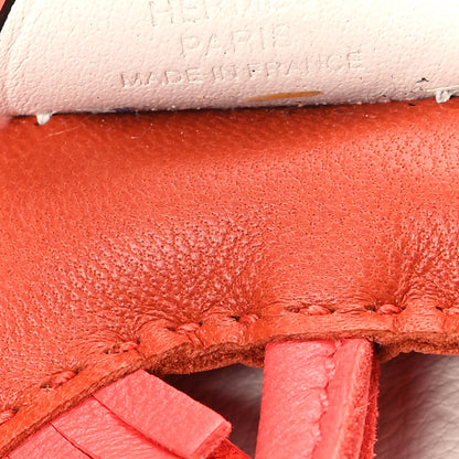 Hermes Milo Lambskin Grigri Rodeo Pegase Horse Bag Charm PM Cornaline Rose Texas White 3 of 4