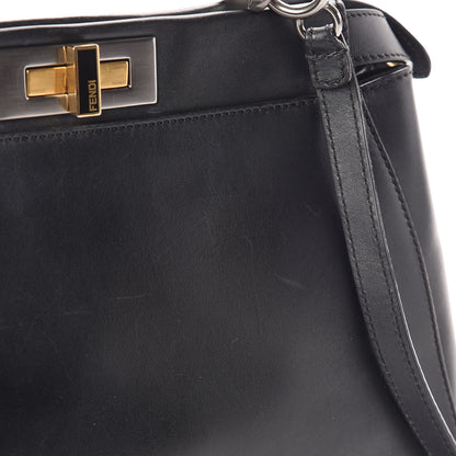 Fendi Vitello Suede Medium Peekaboo Iconic Satchel Black 14 of 15
