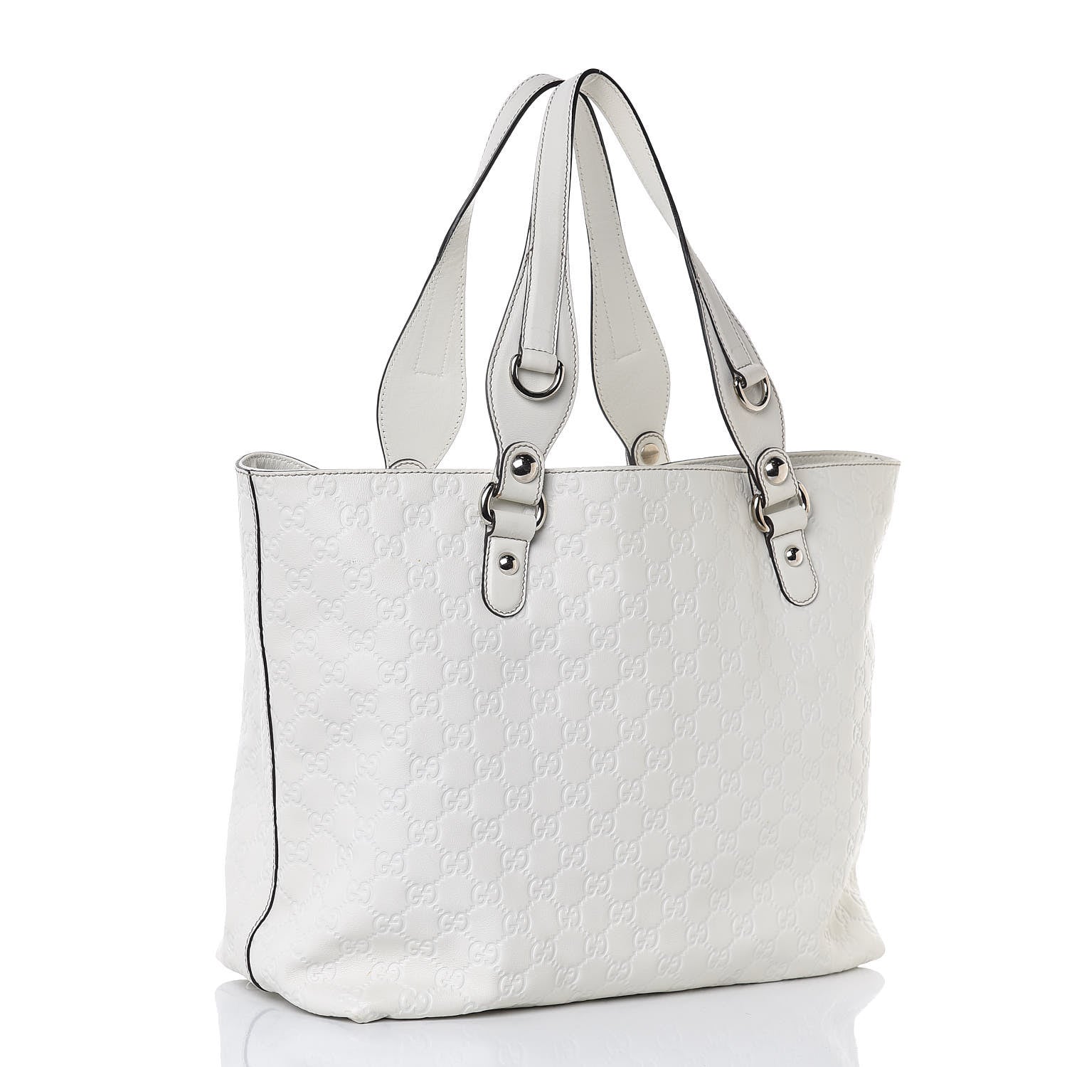 Gucci Guccissima Medium Icon Bit Tote White 3 of 7