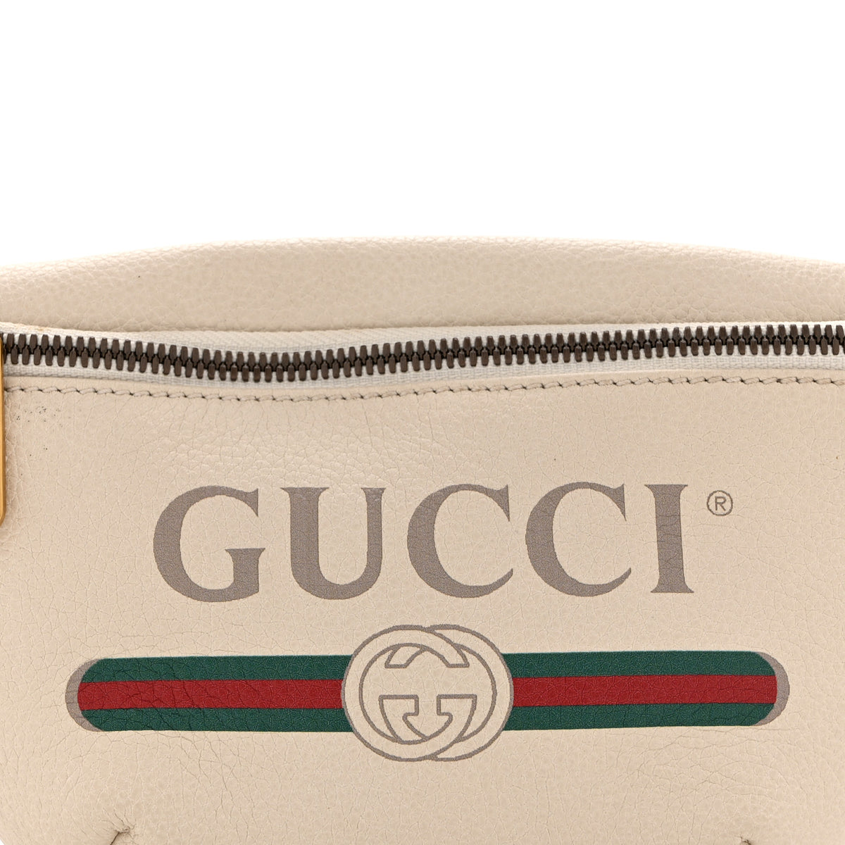 Grained Calfskin Small Logo Belt Bag White