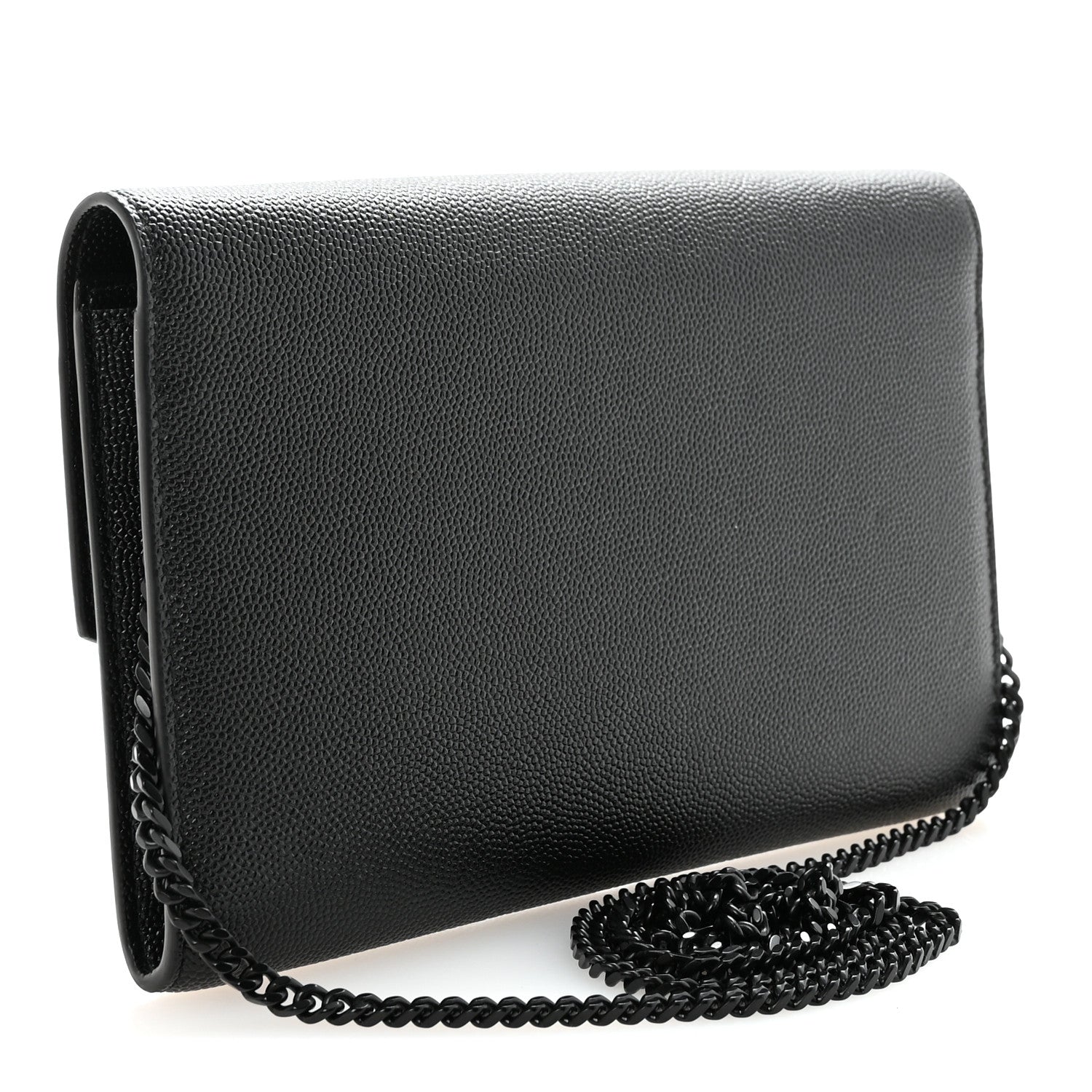 Saint Laurent Grain de Poudre Uptown Chain Wallet Black 4 of 12