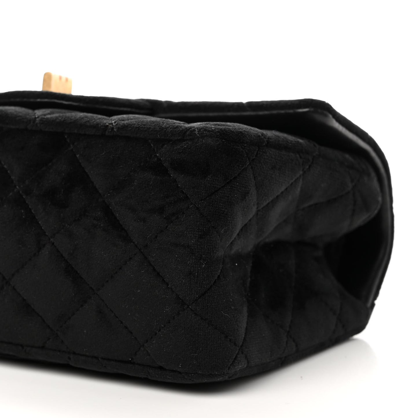 Velvet Quilted Mini 2.55 Reissue Flap Black
