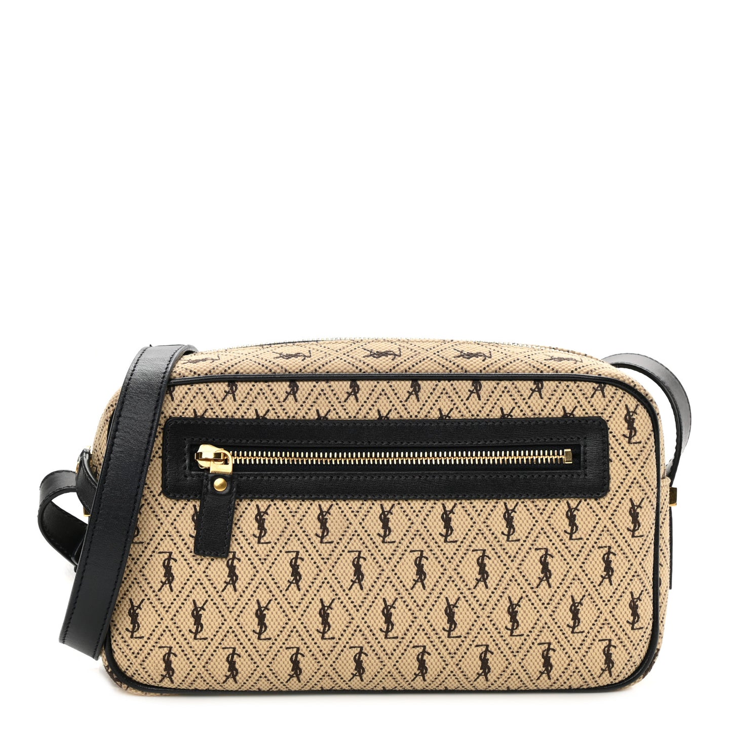 Canvas Monogram All Over Camera Bag Beige
