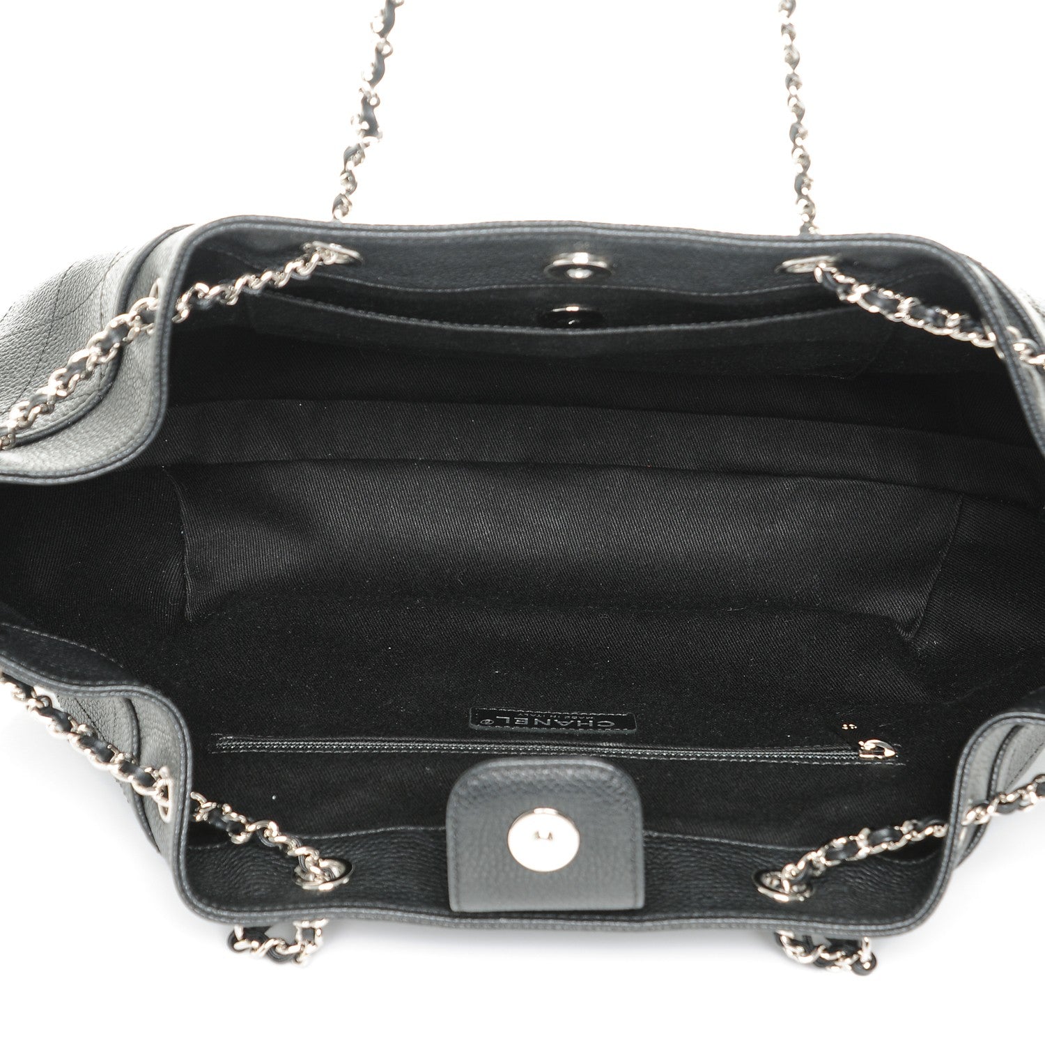 Chanel Grained Calfskin Stitched Accordion Shoulder Bag Black 5 of 7
