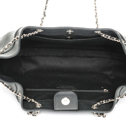 Chanel Grained Calfskin Stitched Accordion Shoulder Bag Black 5 of 7