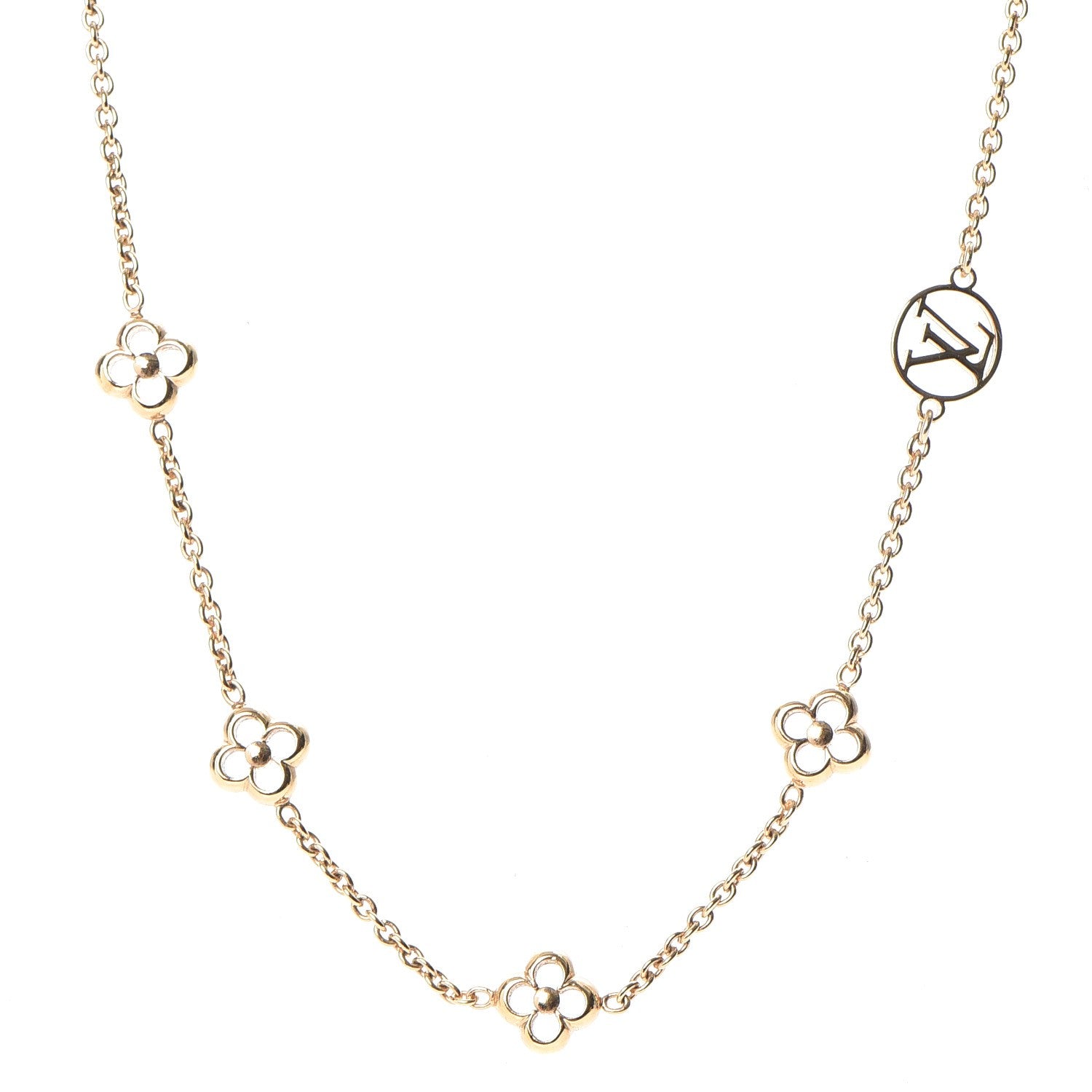 Louis Vuitton Flower Full Necklace Gold 1 of 9