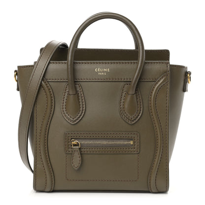 Celine Smooth Calfskin Nano Luggage Khaki 1 of 14