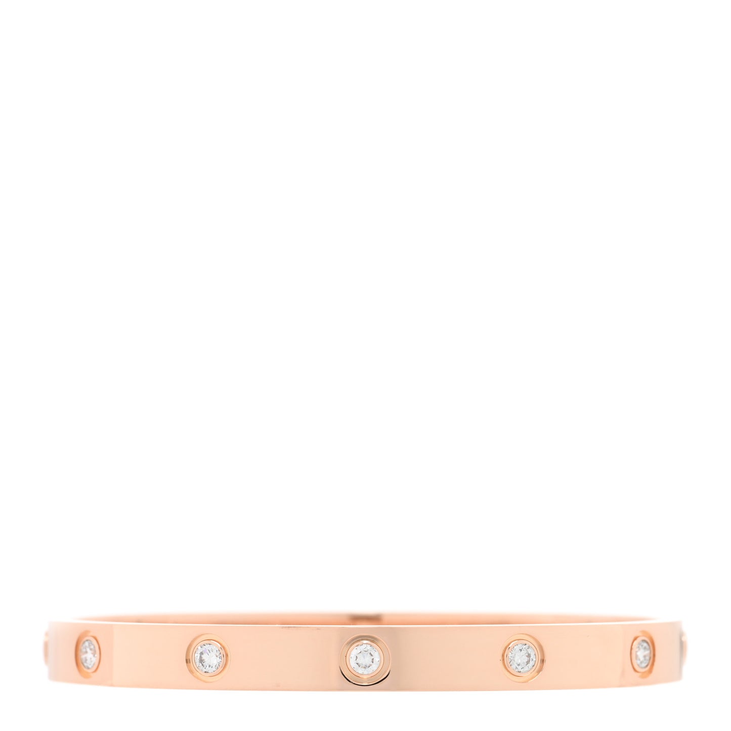 18K Pink Gold 10 Diamond LOVE Bracelet 17