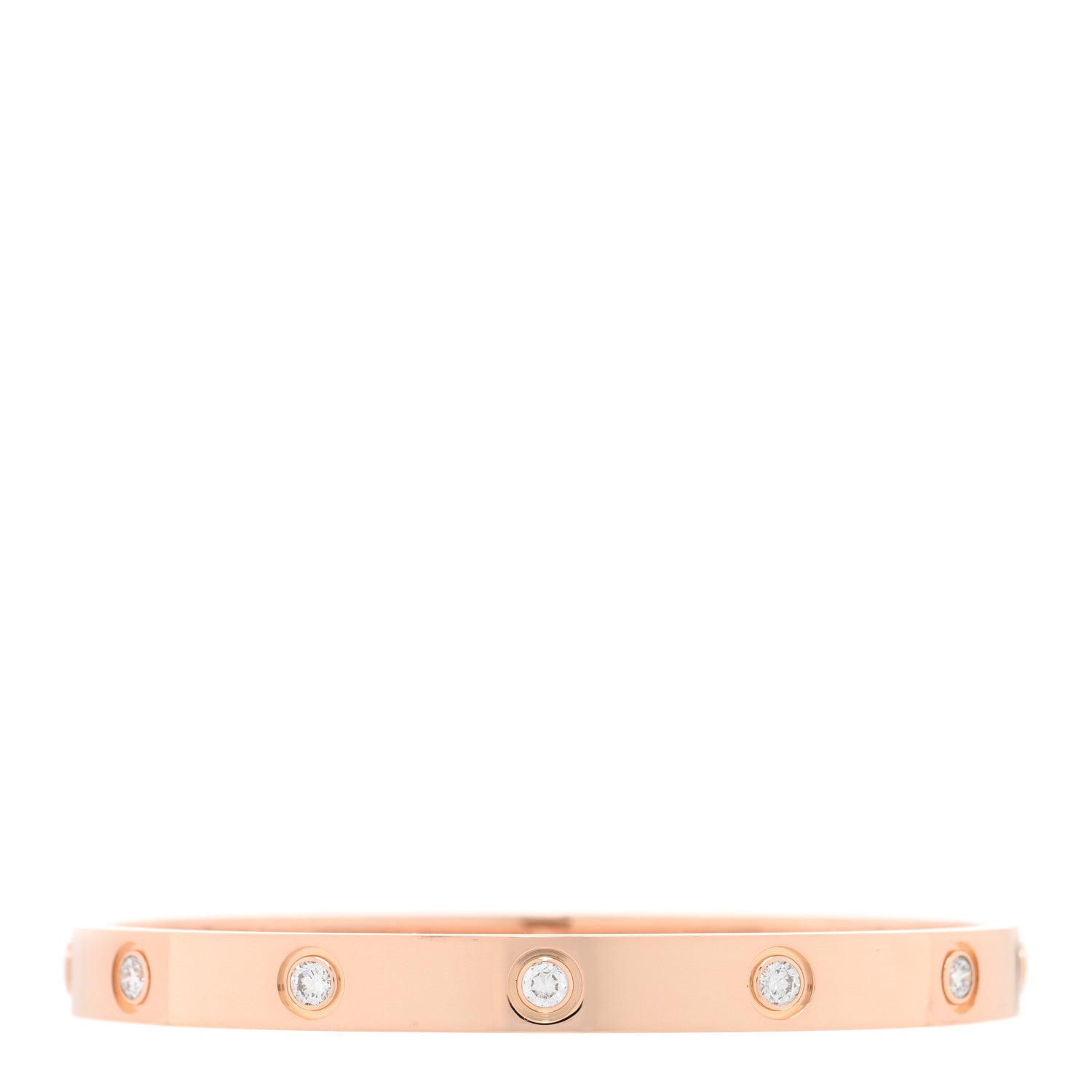 Cartier 18K Pink Gold 10 Diamond LOVE Bracelet 17 2 of 8