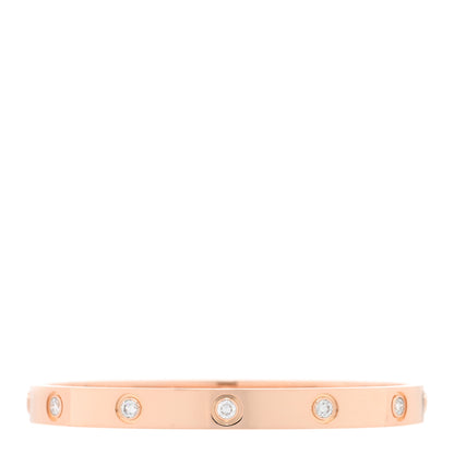 Cartier 18K Pink Gold 10 Diamond LOVE Bracelet 17 2 of 8