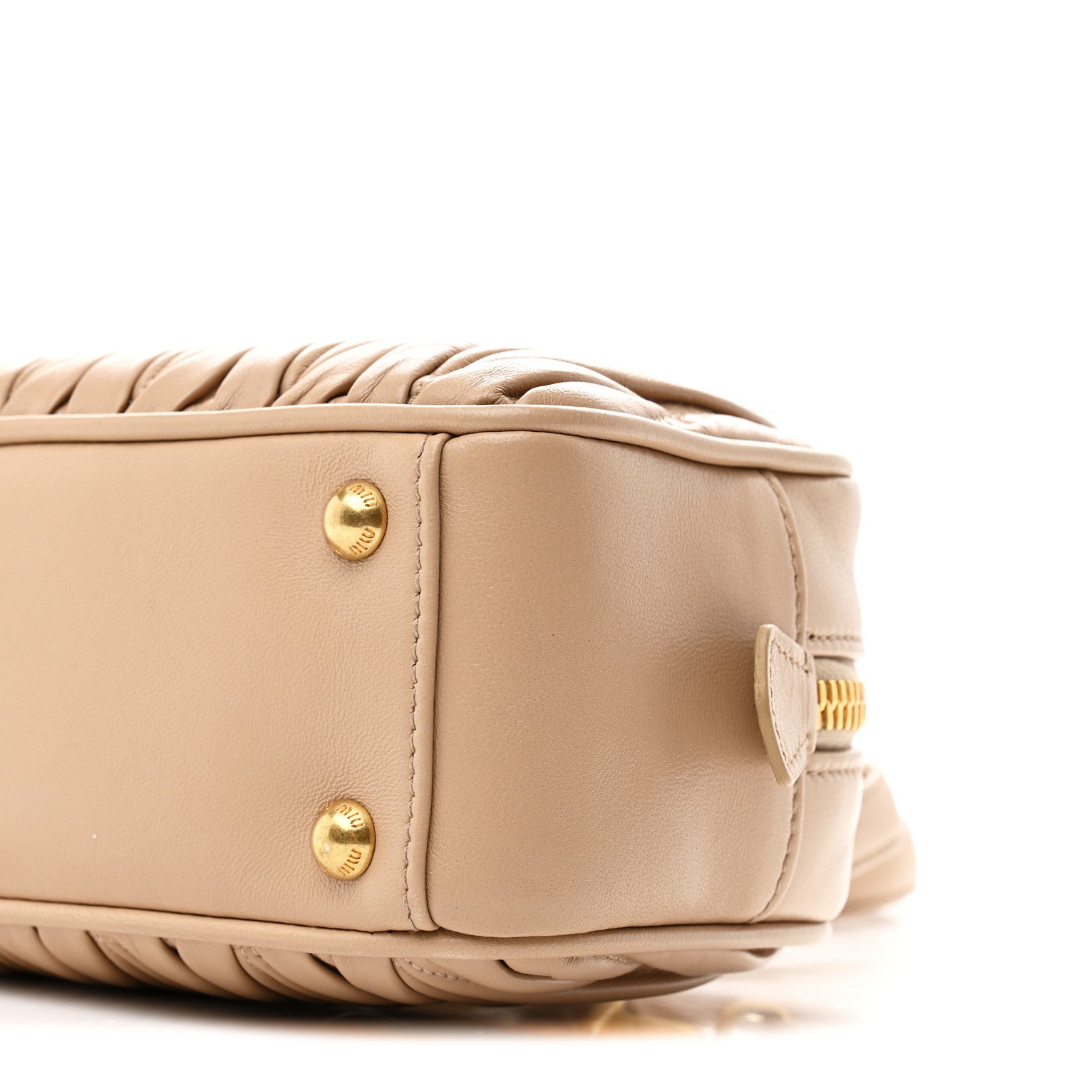 Miu Miu Nappa Matelasse Regular Arcadie Top Handle Bag Sabbia 9 of 9