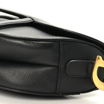 Christian Dior Grained Calfskin Saddle Bag Black 9 of 9