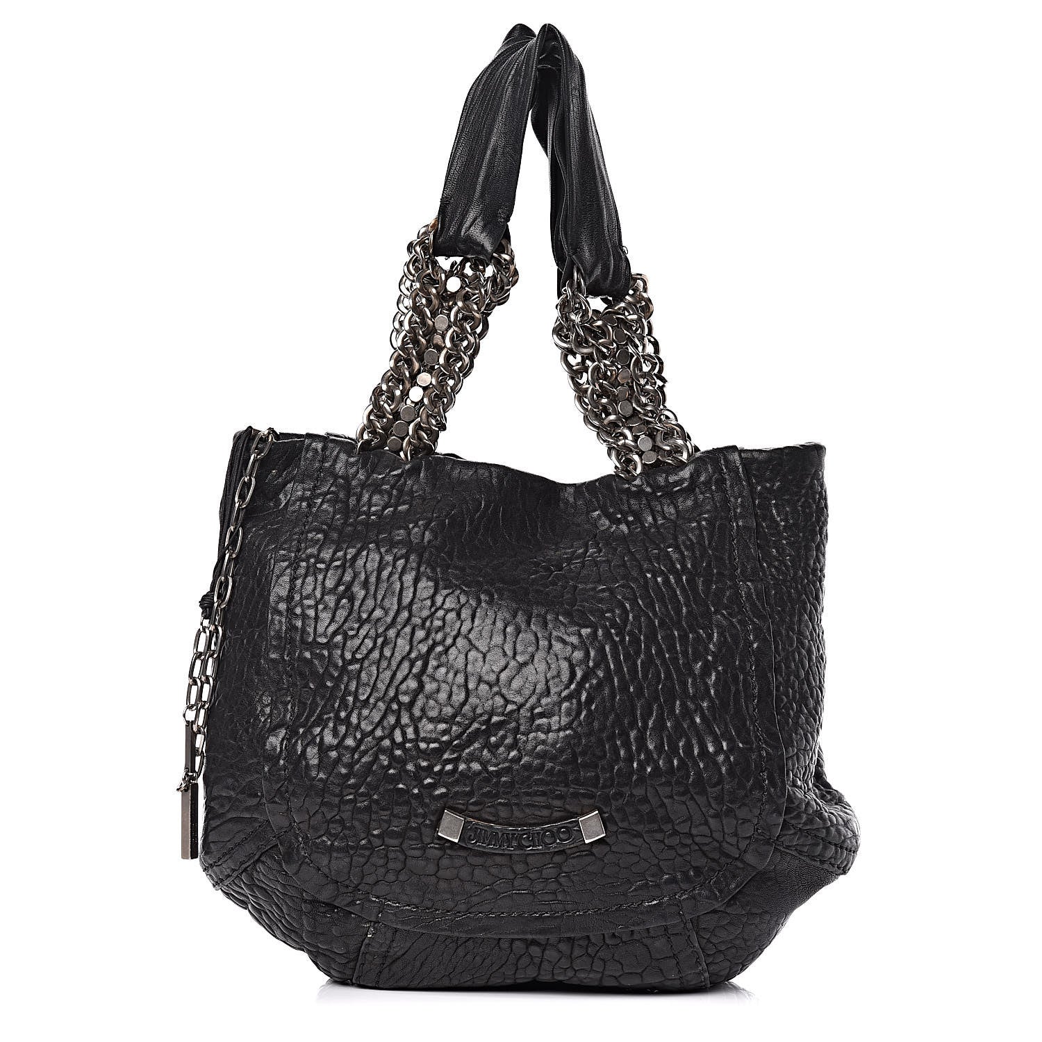 Jimmy Choo Washed Lambskin Chain Tote Black 1 of 12