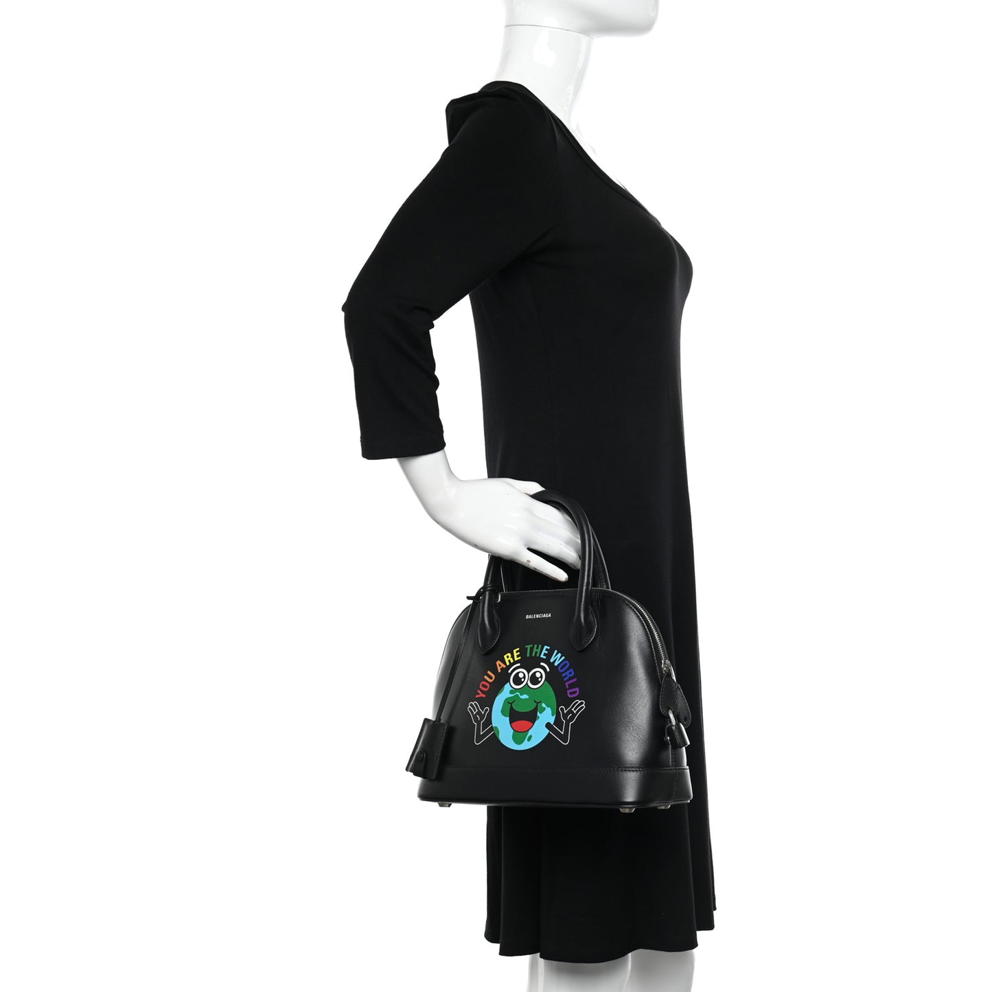 Calfskin You Are The World S Ville Top Handle Bag Black Multicolor