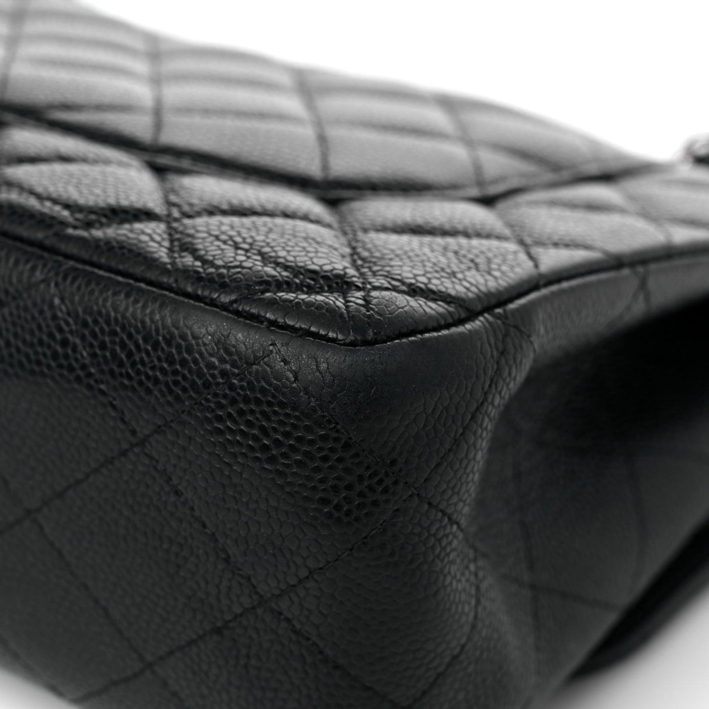 Caviar Quilted Jumbo Double Flap Black
