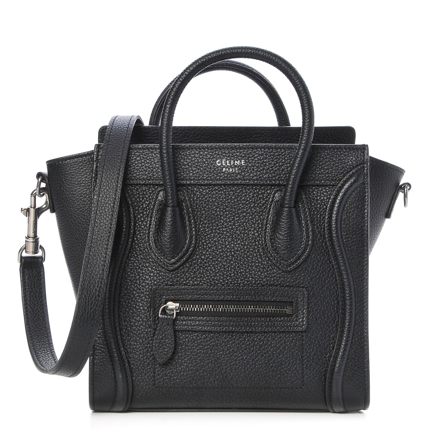 Drummed Calfskin Nano Luggage Black