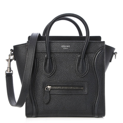 Celine Drummed Calfskin Nano Luggage Black 1 of 7