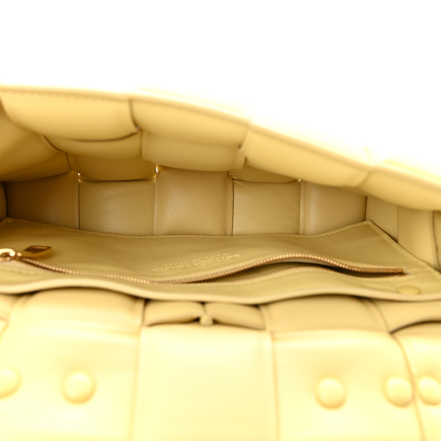 Lambskin Maxi Intreccio Padded Chain Cassette Crossbody Bag Butter