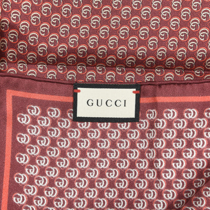 Gucci Silk Interlocking G Heart Square Scarf Red 2 of 3