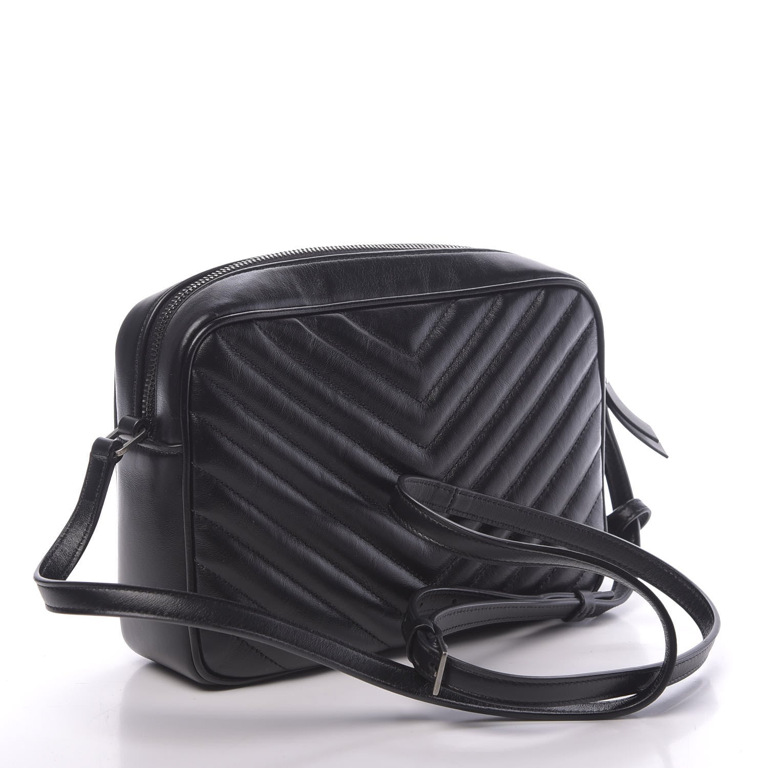 Saint Laurent Calfskin Matelasse Monogram Lou Camera Bag Black 4 of 11