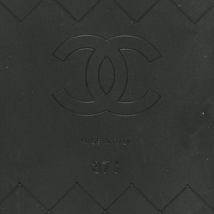 Chanel Fabric CC Mules Sandals 37 Black 6 of 9