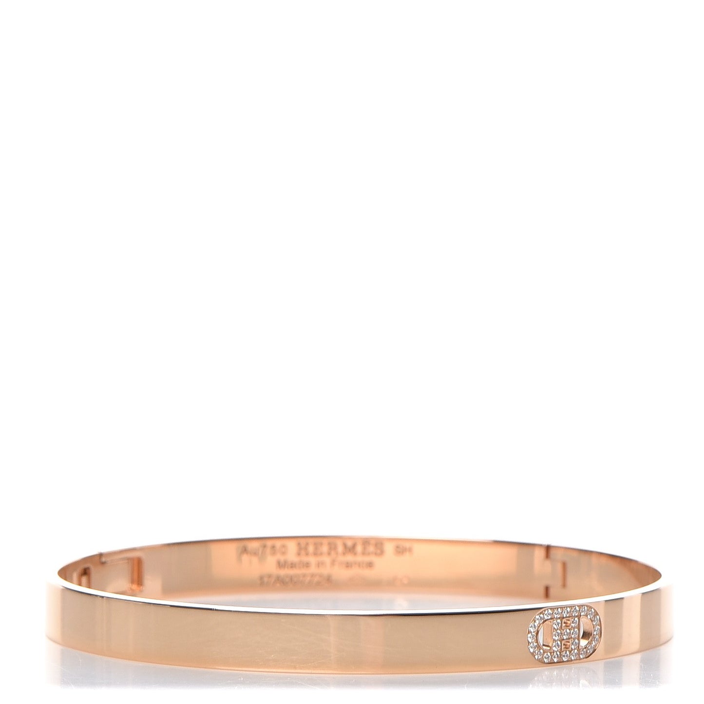 18K Rose Gold Diamond PM H D'Ancre Bracelet SH