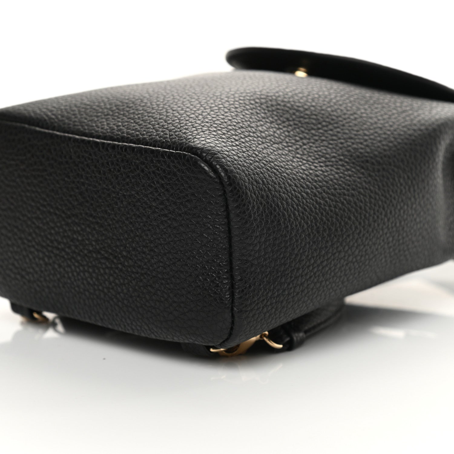 Salvatore Ferragamo Hammered Calfskin Gancini Mini Bag Black 9 of 10
