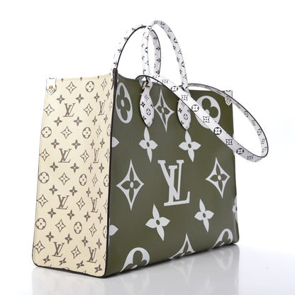 Louis Vuitton Monogram Giant Onthego GM Kaki Beige 3 of 9