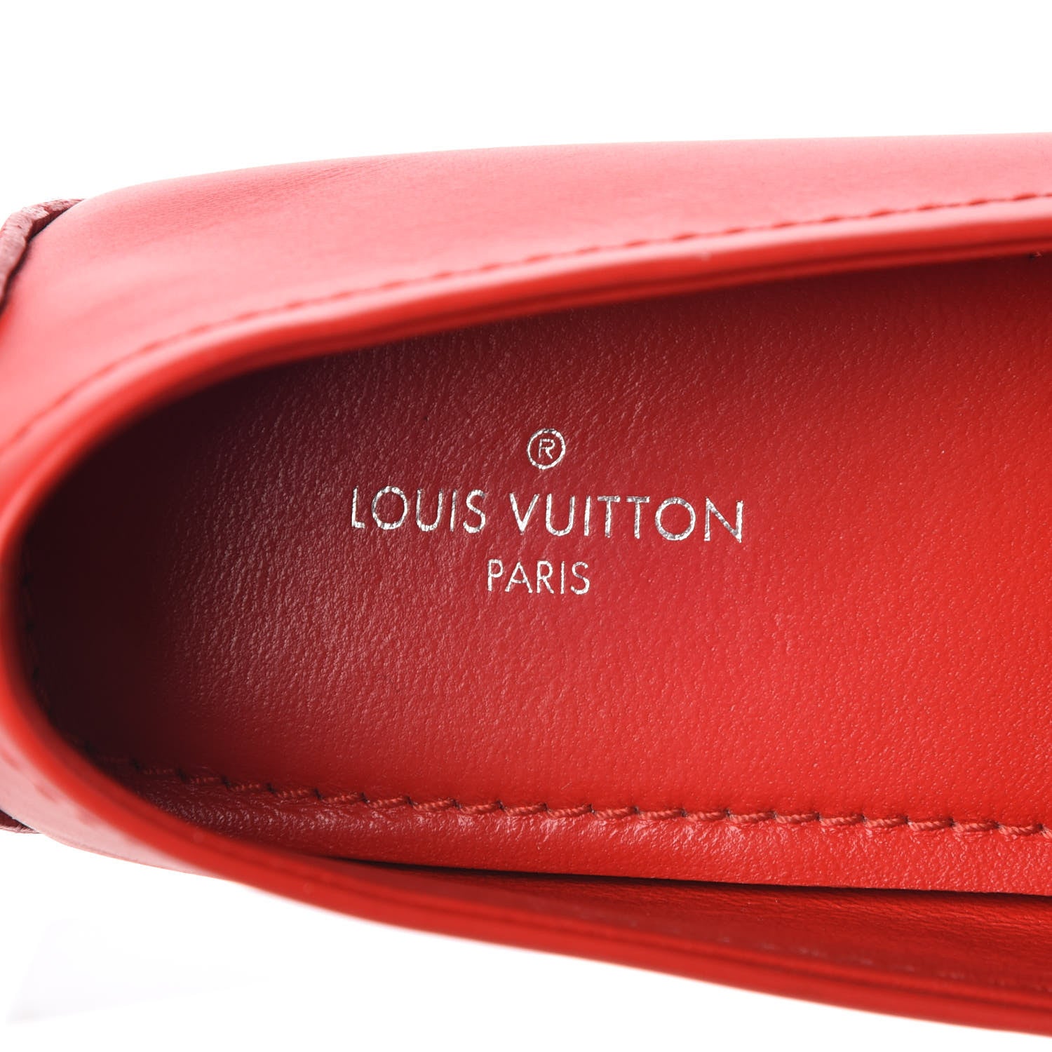 Louis Vuitton Calfskin Oxford Ballerina Flats 37 Red 9 of 16