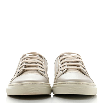 Gucci Washed Cotton GG Monogram Calfskin Womens Low Top Sneakers 37 White Mystic White Great White 2 of 8