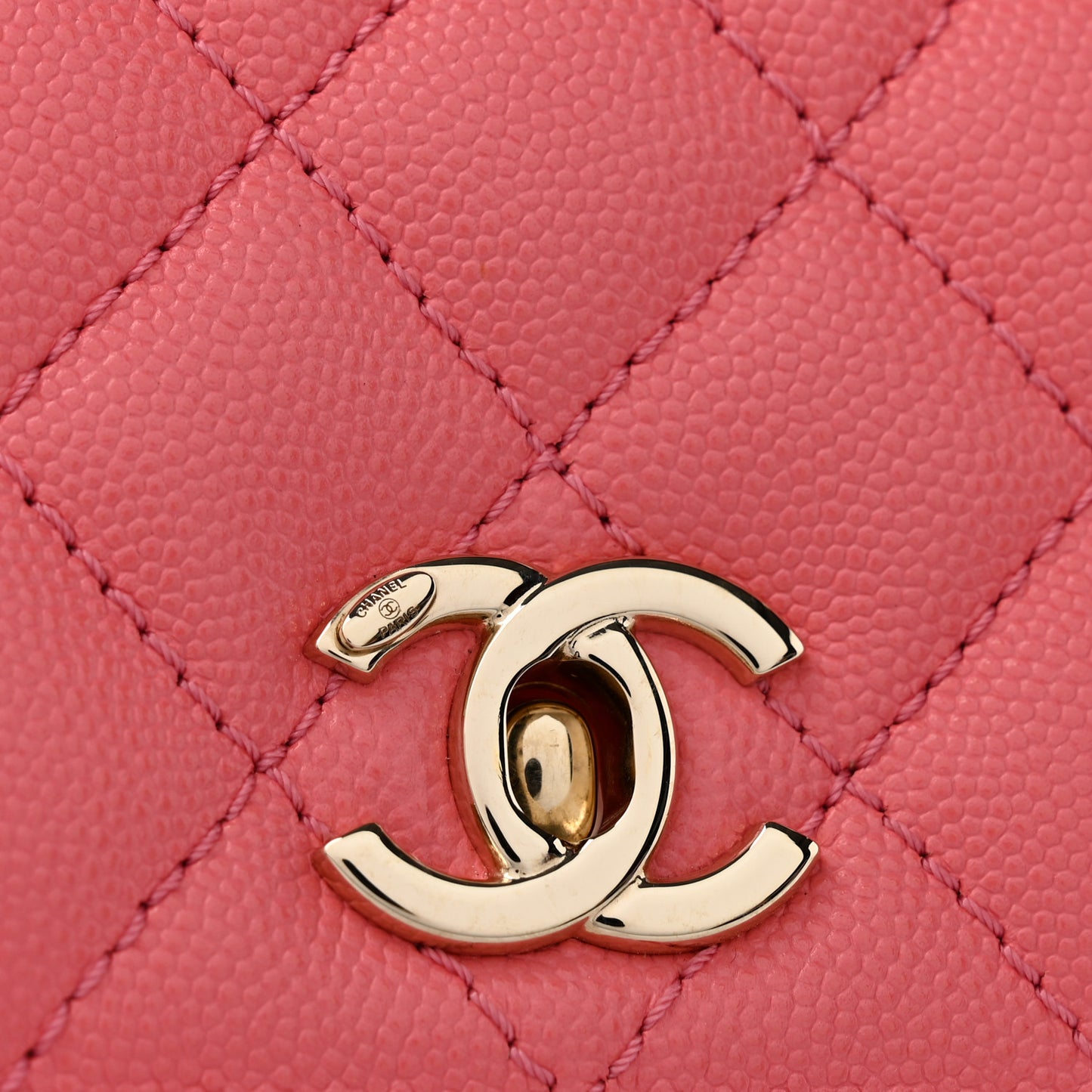 Caviar Quilted Mini Coco Handle Flap Pink