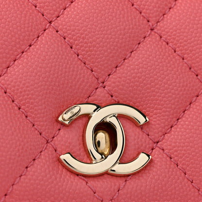 Chanel Caviar Quilted Mini Coco Handle Flap Pink 12 of 13