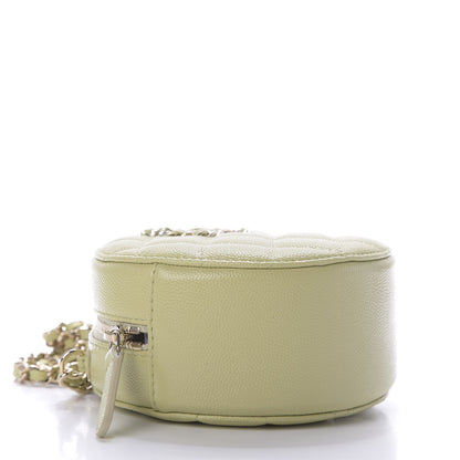 Chanel Caviar Quilted French New Wave Round Clutch With Chain Light Green 4 of 10