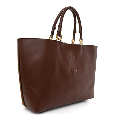 Chloe Suede Patchwork Medium Marcie Tote Caramel 3 of 9