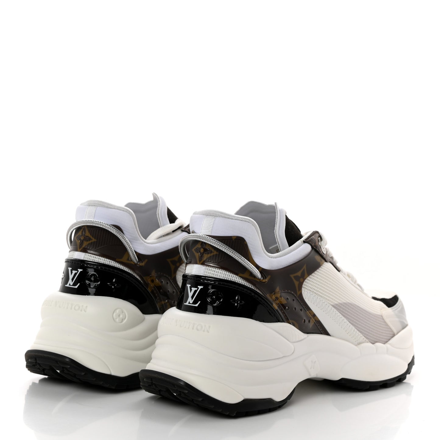 Monogram Calfskin Run 55 Sneakers 37.5 White