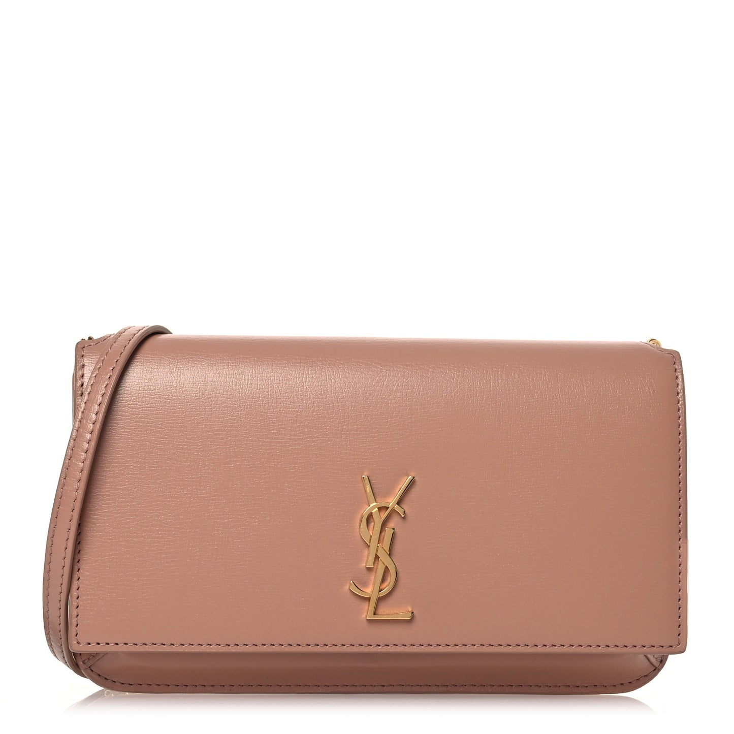 Smooth Calfskin Monogram Phone Holder Crossbody Vintage Peach