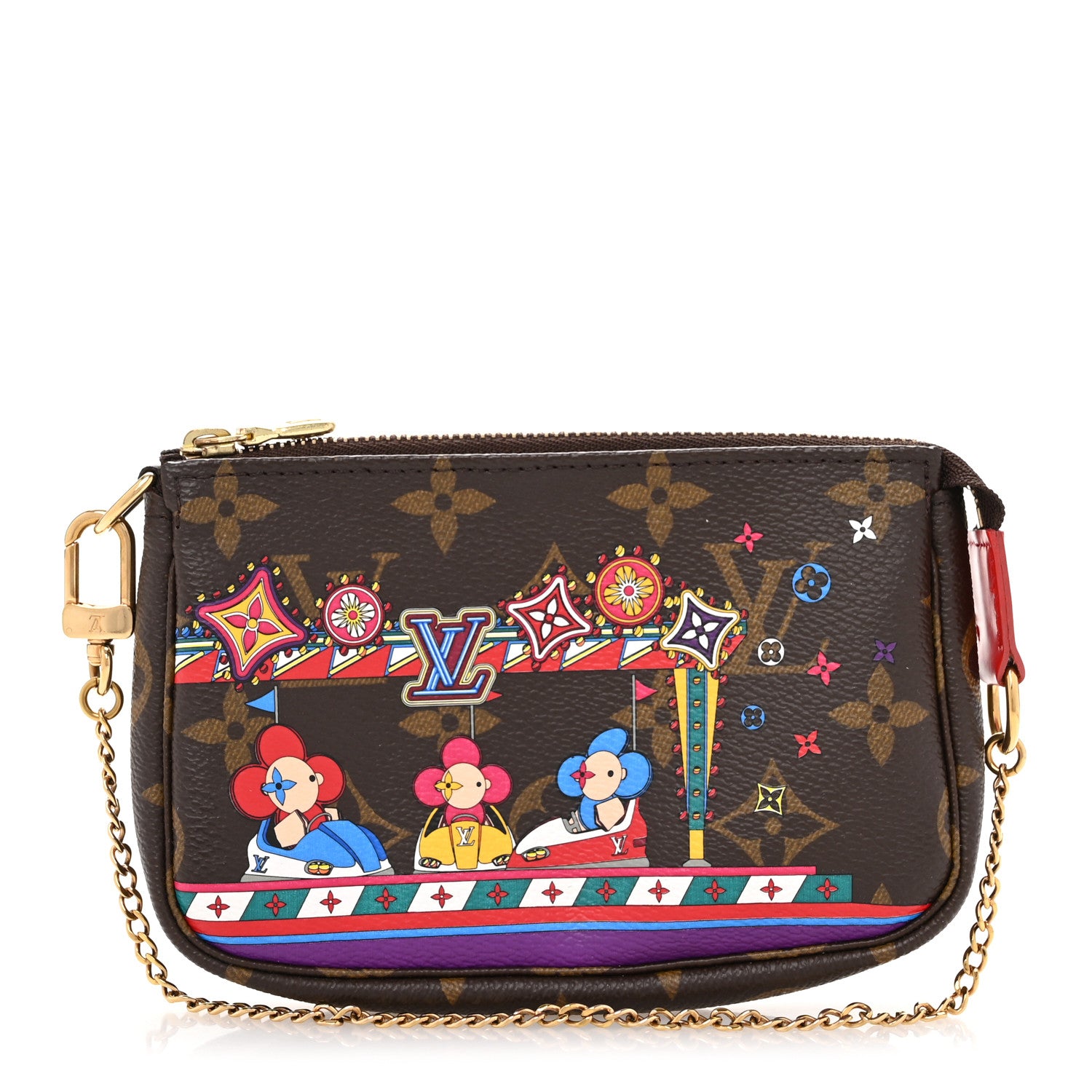Louis Vuitton Monogram 2020 Christmas Animation Bumper Cars Mini Pochette Accessories Coquelicot 1 of 9