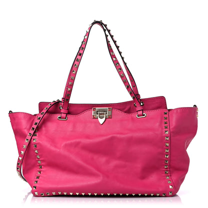 Valentino Garavani Vitello Medium Rockstud Tote Fuxia 1 of 15