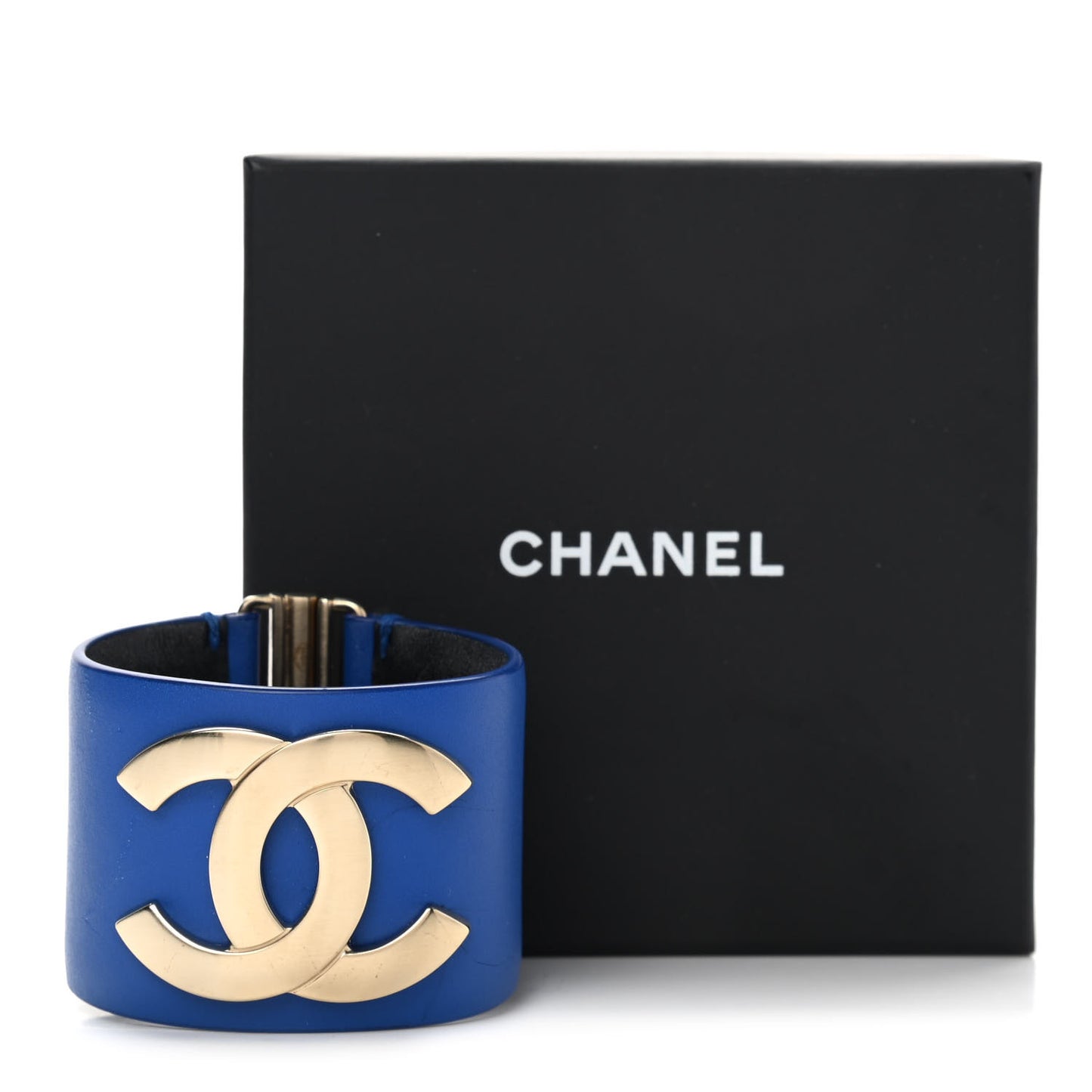Calfskin CC Wide Cuff S Blue