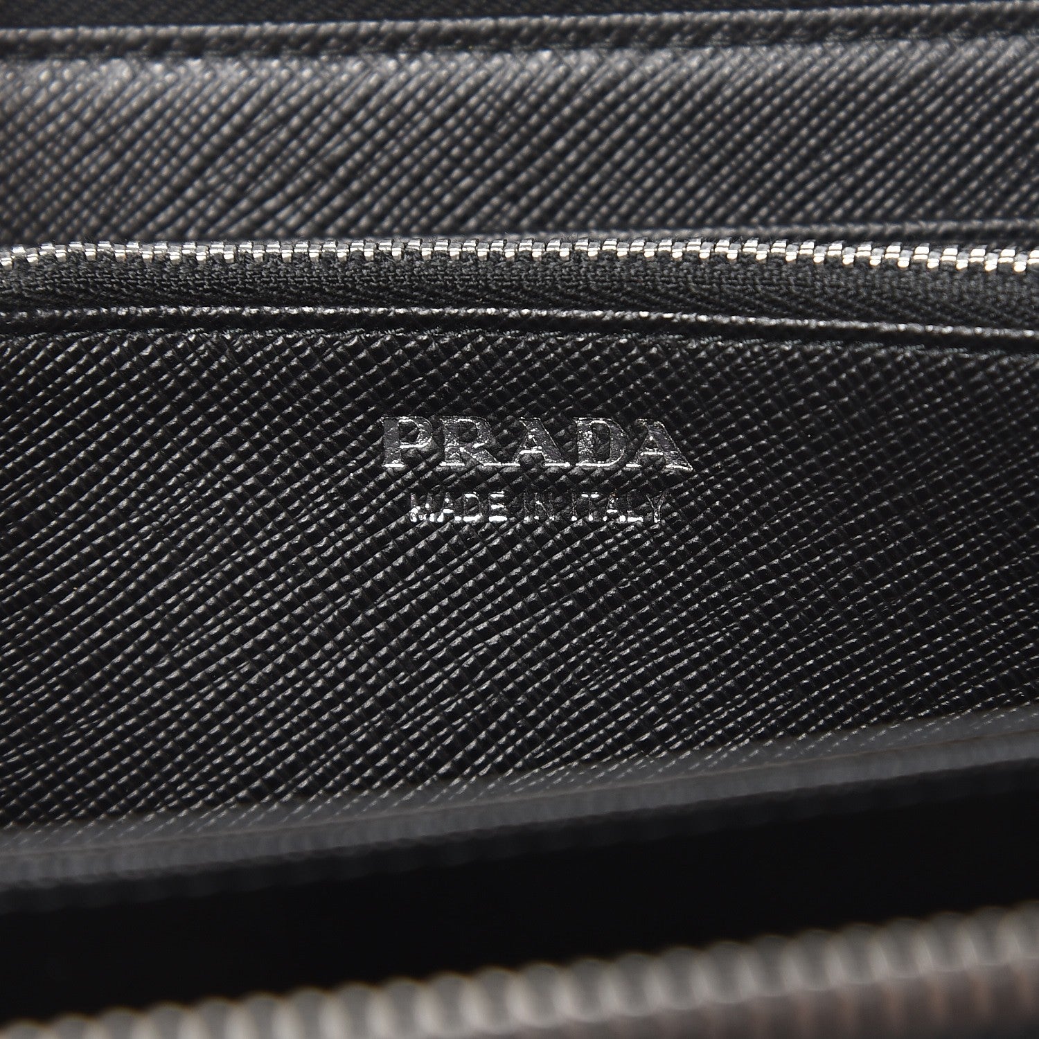 Prada Saffiano Zip Around Wallet Nero Black 6 of 8