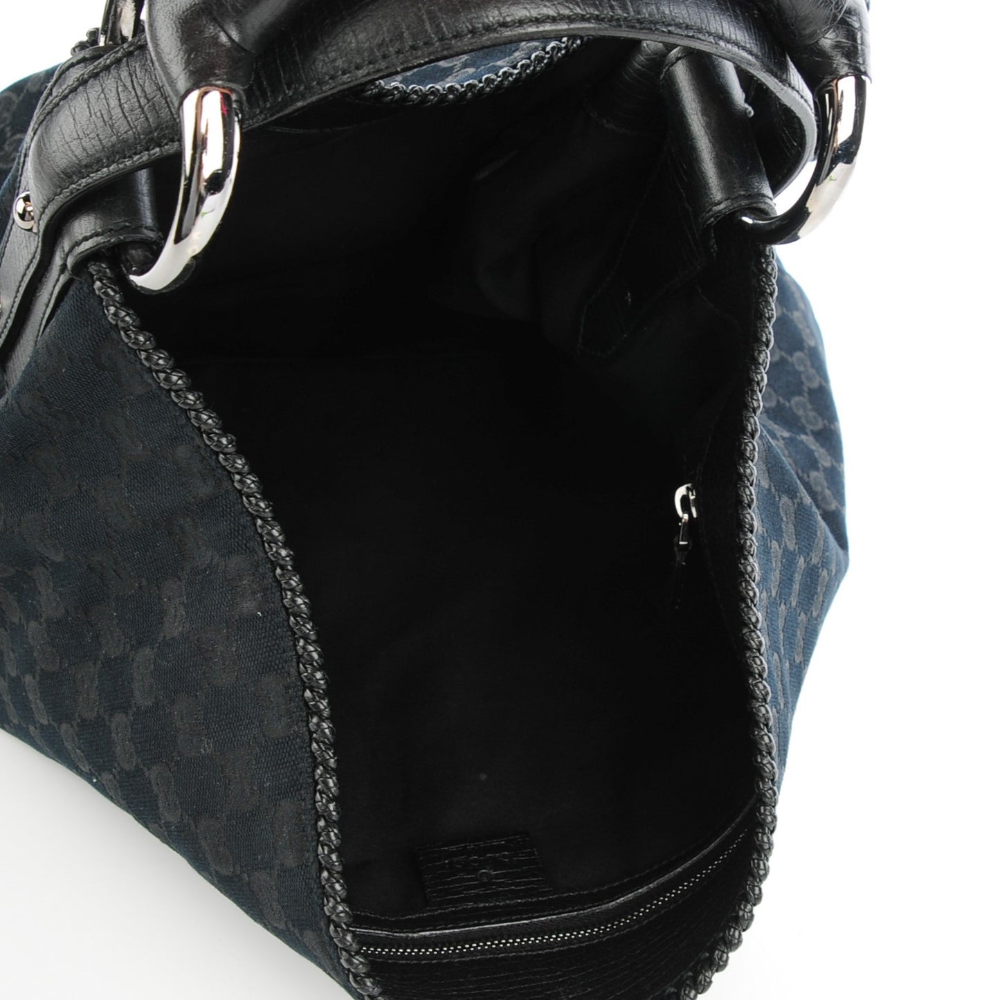 Monogram Large Horsebit Chain Hobo Black