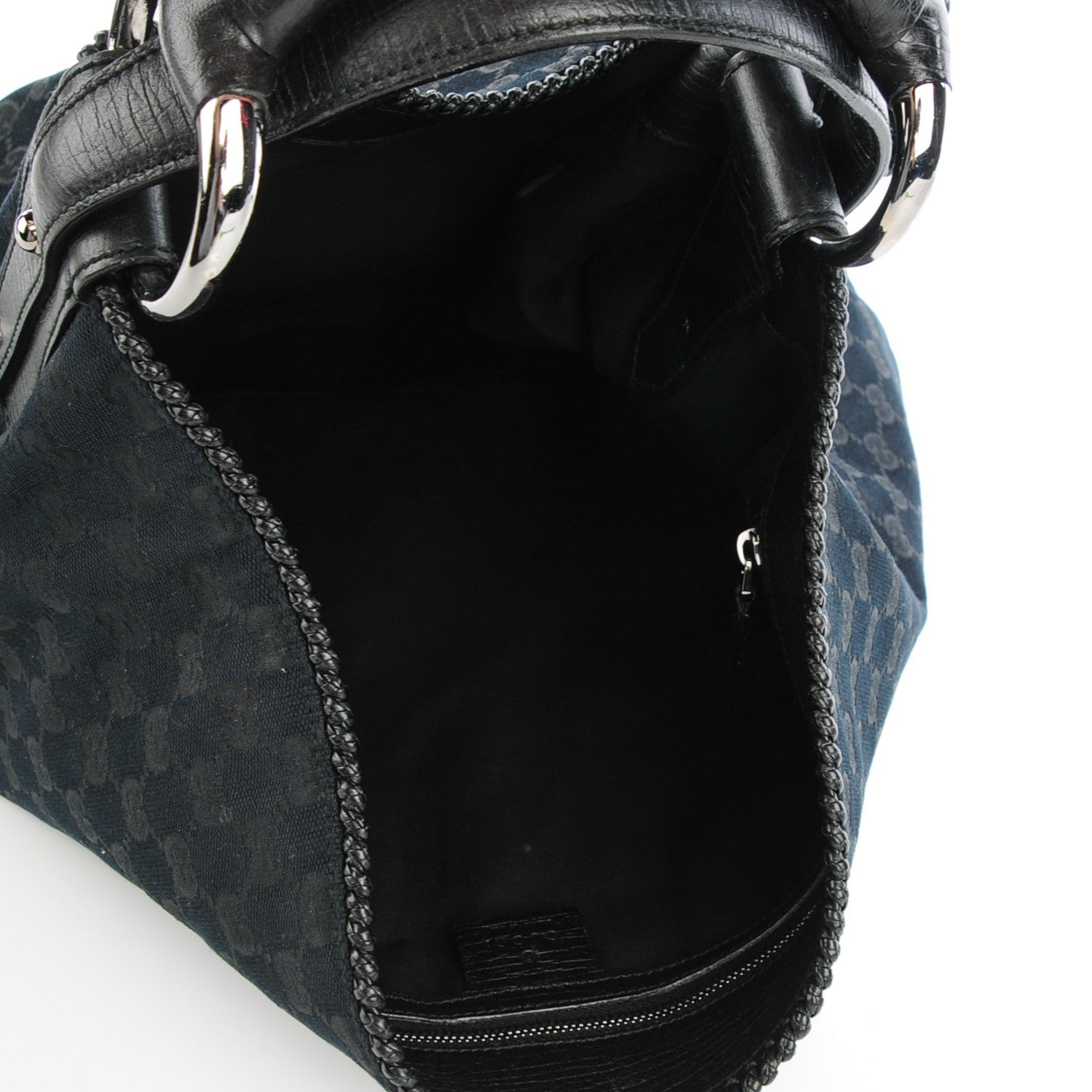 Gucci Monogram Large Horsebit Chain Hobo Black 5 of 7