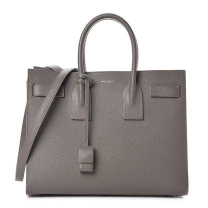 Saint Laurent Grained Calfskin Small Sac De Jour Fog 1 of 32