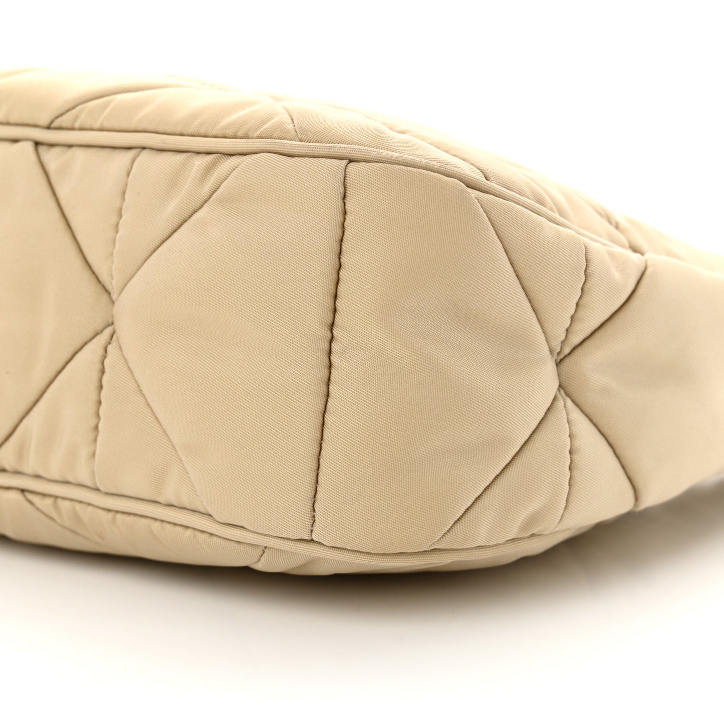 Re-Nylon Triangle Quilted Padded Patchwork System Shoulder Bag Deserto