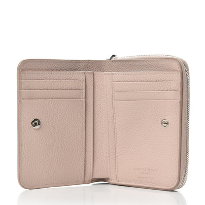 Saint Laurent Grained Calfskin Rive Gauche Compact Zip Around Wallet Pink 6 of 7