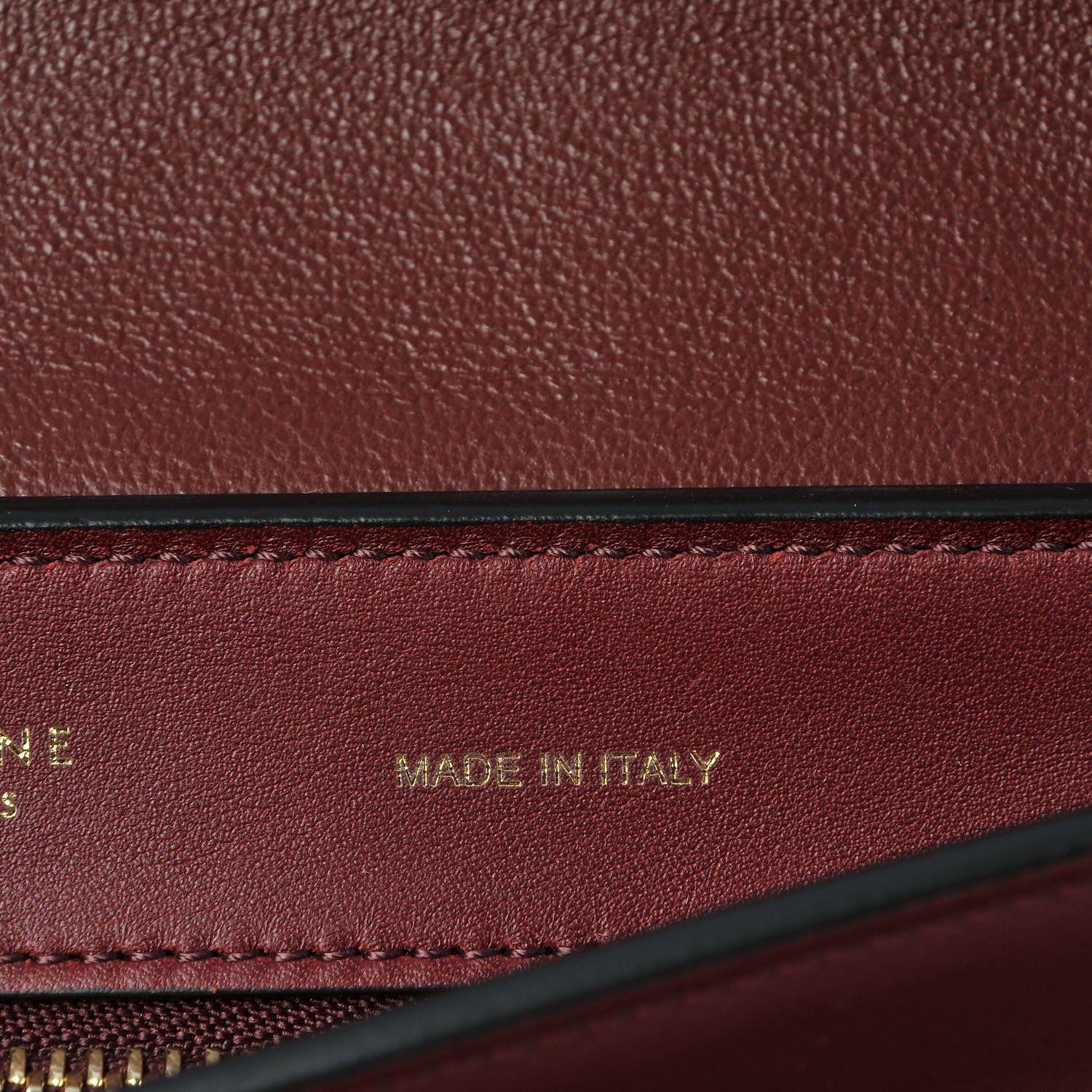 Celine Drummed Calfskin Suede Medium Trapeze Burgundy 7 of 9
