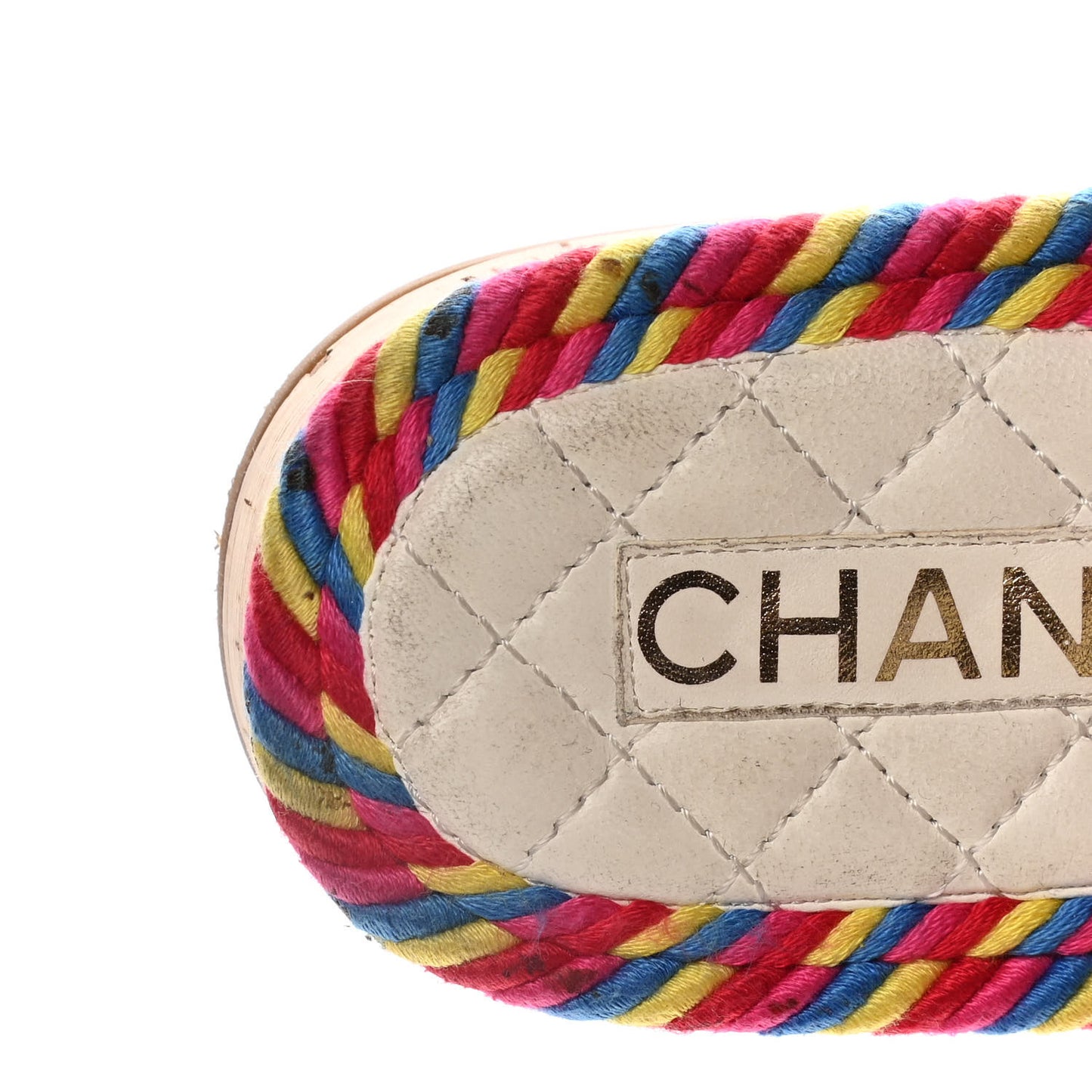 Cord Lambskin Quilted Logo Sandals 37 Multicolor