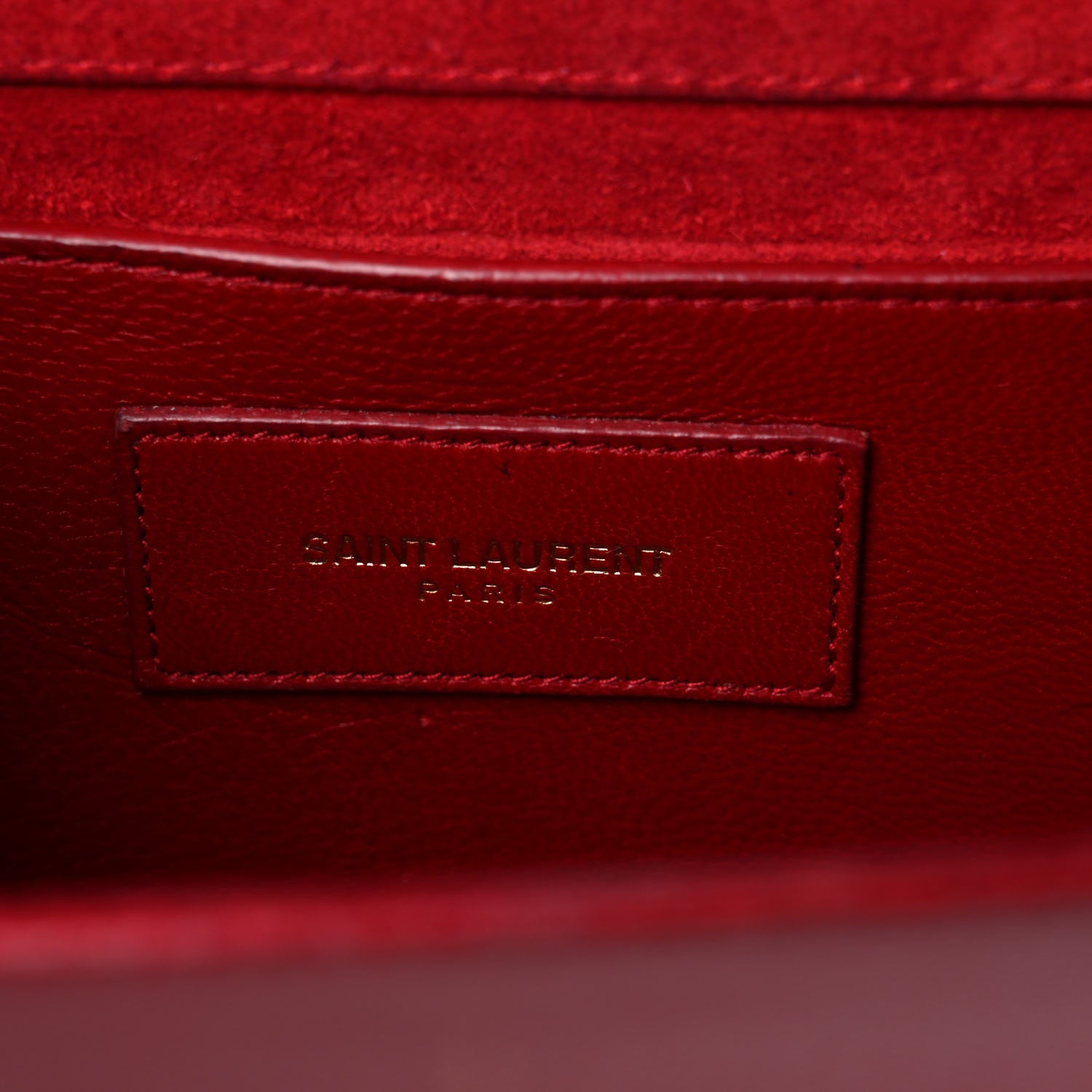 Saint Laurent Grain De Poudre Small Monogram Kate Satchel Red 6 of 12